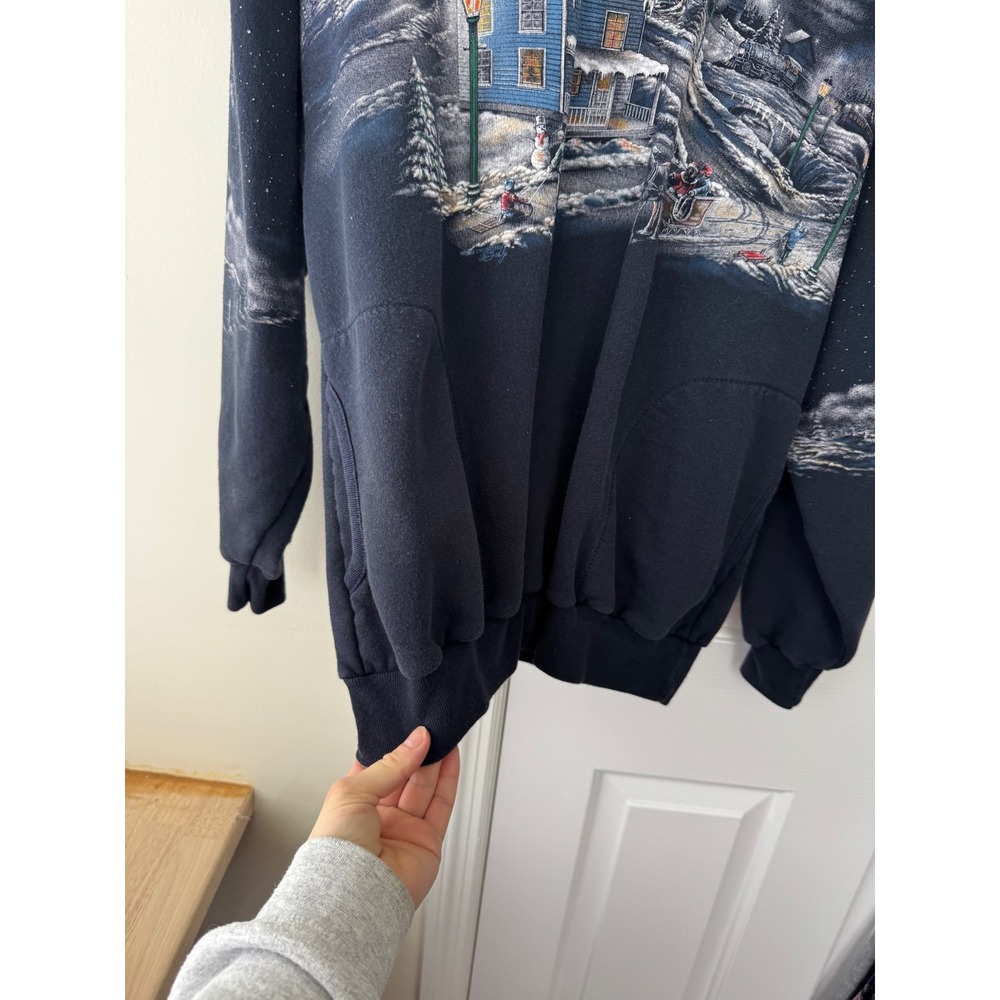 Art Unlimited‎ Winter Scene Snow Church Full Print Sweatshirt XL - Picture 3 of 6